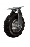 Колесные опоры поворотные, пневматическое колесо, стальной прессованный обод, платформенное крепление, шарикоподшипник (PRS63 (60))
