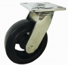 Колесные опоры большегрузные поворотные, литая черная резина, чугунный обод, платформенное крепление, роликоподшипник (SCd42 (L))